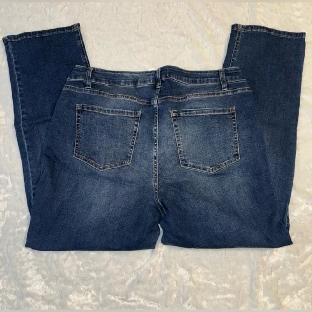 Dark Blue Straight Leg Jeans